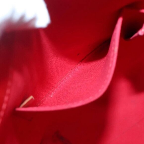 LOUIS VUITTON Monogram Vernis Reade MM Hand Bag Red Rouge LV Auth - Picture 13 of 16